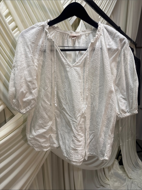 Knox Rose Tops - KNOX ROSE White Pheasant Blouse (Size:L)